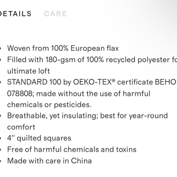 NWT QUINCE European Linen Box Quilt King/Cal King Sand - Picture 2 of 5